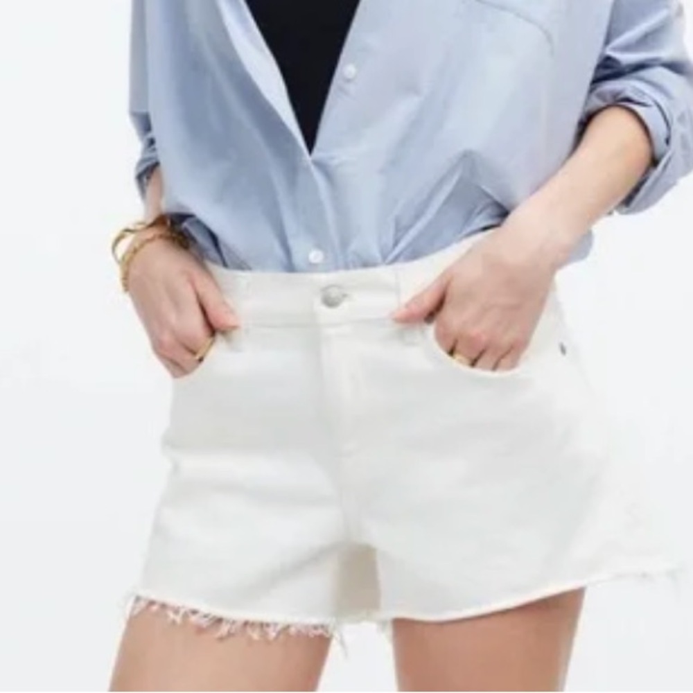 Madewell white denim shorts